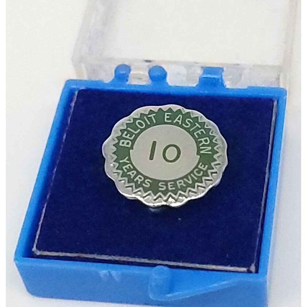 Beloit Corporation Employee Emblem Pin Sterling Silver 10 Years Service Rare!